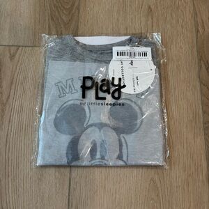 Little Sleepies Mickey Mouse Play Collection Gray Graphic Tee Short Sleeve 2T